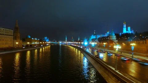Kremlin At Night Stock Footage 70970753