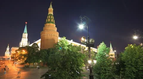 Kremlin night timelapse 스톡 동영상 12456075