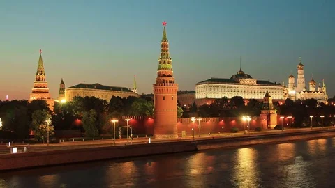 The Kremlin. Quay. The evening Video stock 81215694