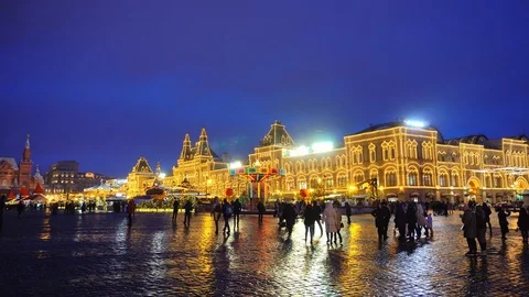 Kremlin, Red Square, traditional fair, celebration, holiday, pancake week Stock Footage 102909732