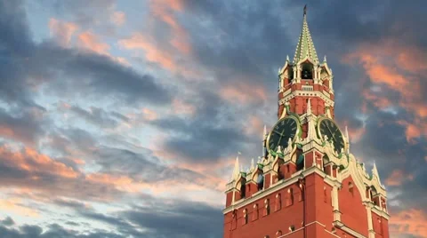 Kremlin Spassky Tower Video stock 7908776