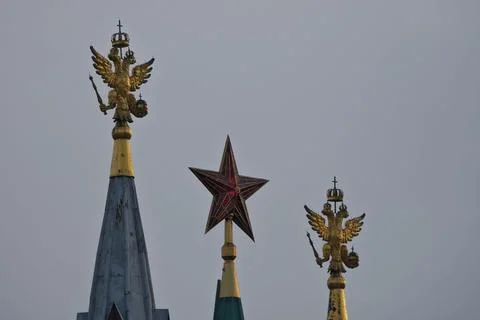 Kremlin star. The Ruby Star of the Moscow Kremlin Stock Photos
