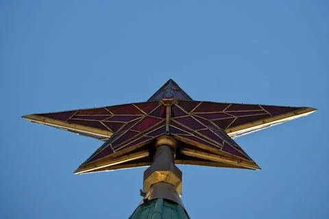 Kremlin star. The Ruby Star of the Moscow Kremlin Stock Photos
