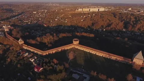 Kremlin at Sunset  Copter Shooting Stock Footage 69770013