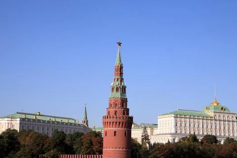 Kremlin tower on sky background Stock Photos