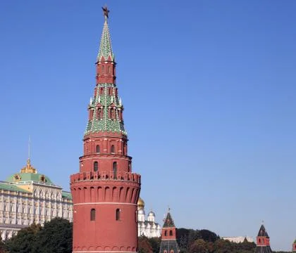 Kremlin tower on sky background Stock Photos