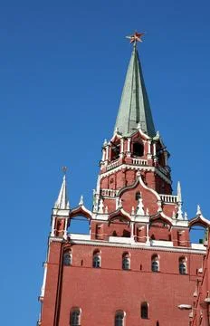 Kremlin tower on sky background Stock Photos