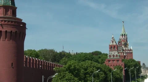 Kremlin Wall and Towers 2 Stock Footage 6106718