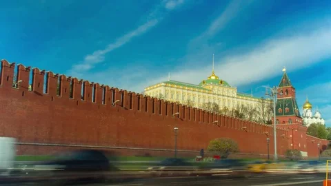 Kremlin wall, giperlaps 스톡 동영상 69905727