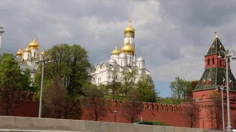 Kremlin wall moving shot Moscow Russia June 2017 Stock Footage 77245601