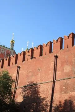 Kremlin wall on sky background Stock Illustration