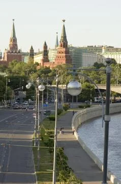 Kremlin wharf Stock Photos