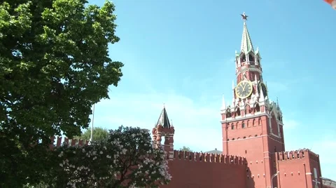 Kremlin's Spassky Tower 3 Video stock 6106762