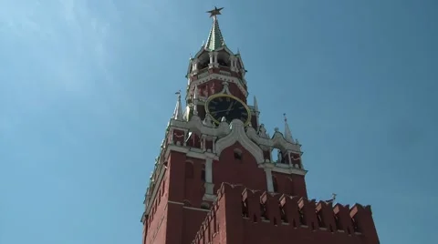 Kremlin's Spassky Tower Stock Footage 6106773