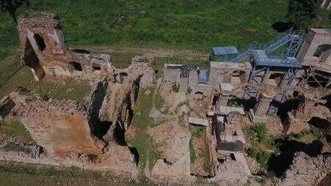 Krevsky castle. Belarus, top view Stock Footage 117691322