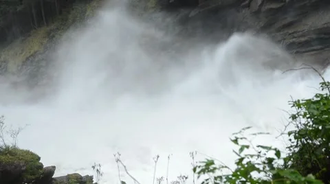 Krimml waterfall mist Stock Footage 8666024