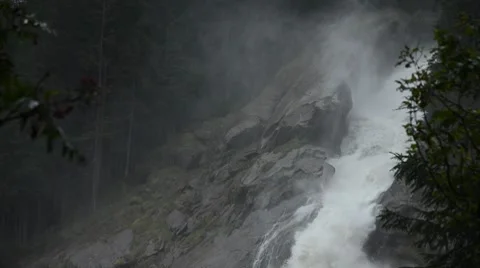 Krimml waterfall &amp; mist Stock Footage 8666166