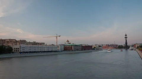 Krimsky bridge walking hyperlapse sunset 库存影片 27786855