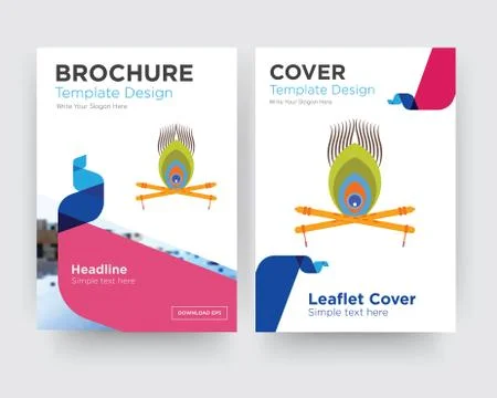 Krishna brochure flyer design template Free Stock Illustration