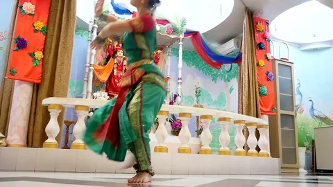 Krishna dance near the altar Stock Footage 74920013