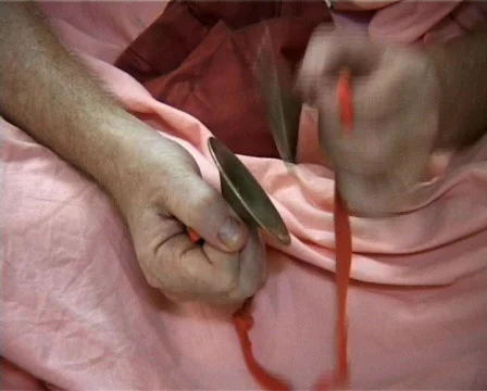 Krishna Devotee Playing Hand Cymbals Stock Footage 129307