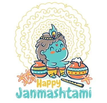 Krishna Janmashtami card Stock Illustration