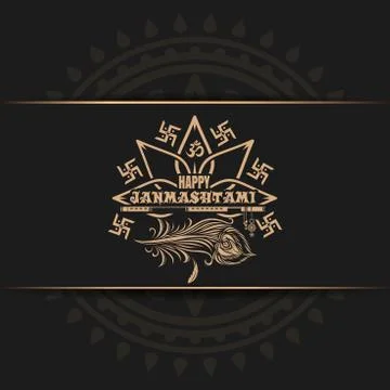 Krishna Janmashtami logo design Stock Illustration