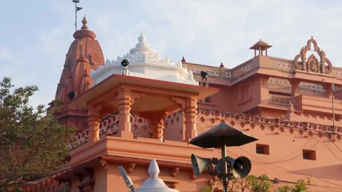 Krishna janmasthan temple complex showcasing sacred hindu architecture in m.. Stock Footage 337170403