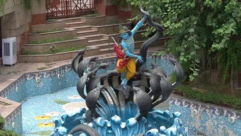 Krishna with snake high quality video at outdoor shoot Video stock 168746735