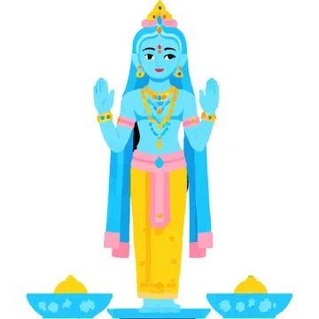 Krishna Virtues Deity Love Devotion Sacred Stock Illustration