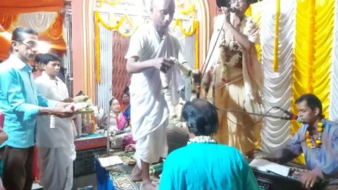 Krishno  devotees performing kriton on holi celebration. Stock Footage 171992002