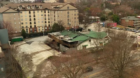 Krispy Kreme Donuts Fire Damage in Atlanta February 10, 2021 Stock Footage 148489097