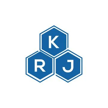 KRJ letter logo design on white background. KRJ creative initials letter logo Stock Illustration