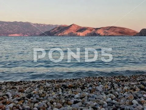Krk island, Croatia, Baska, panorama Stock Photos