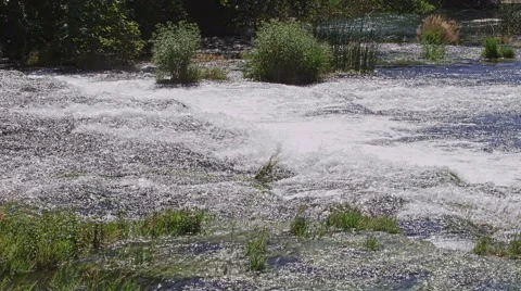 Krka river cascade Stock Footage 46060671