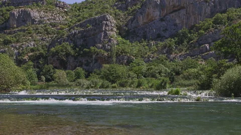 Krka river flowing Video stock 46060246