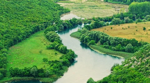 Krka river meadows Stock Footage 41718244
