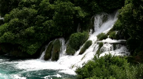 Krka water falls Stock Footage 492710