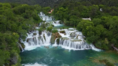 Krka waterfalls - Split Croatia - 4K video Stock Footage 295882037