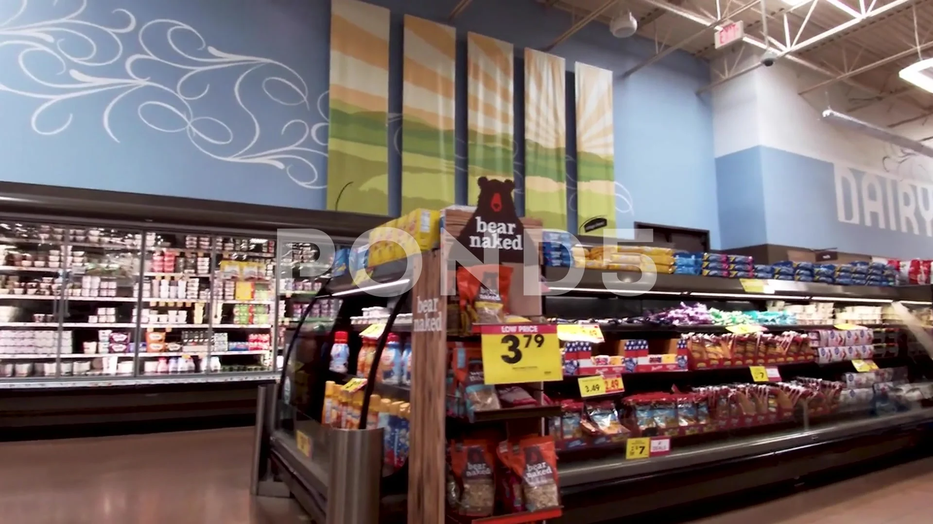 Kroger retail grocery store pan to meat area and people