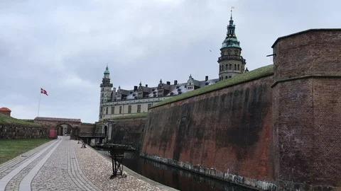 Kronborg castle external view west wall Stock-Footage 100861444