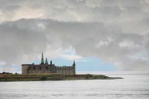 Kronborg Castle viewed from the ferry to Sweden Stock Photos