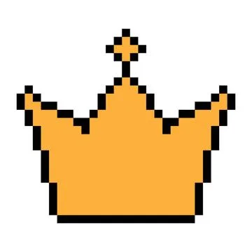 Krone Symbol Pixel Kunst einfaches Design Crown icon pixel art simple desi... Stock Photos
