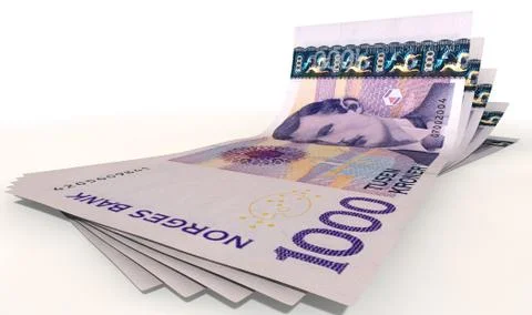 Kroner bank notes spread Stock Illustration
