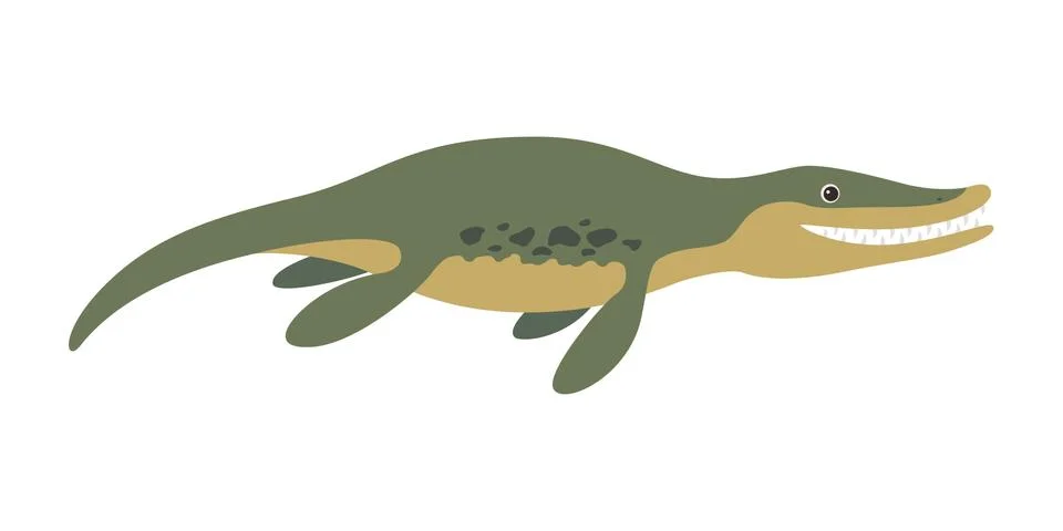 Kronosaurus floating dinosaur Stock Illustration