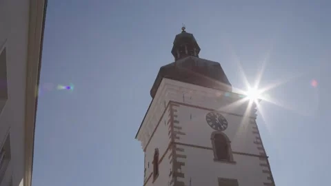KROSNO, POLAND - MAR 21, 2022: The streets of Krosno with business and old Stock Footage 237340153