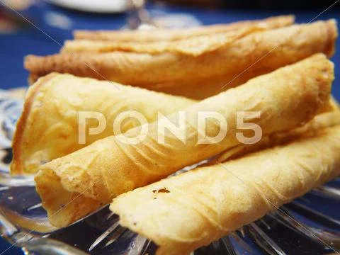 Krum kaker, norwegian cookies Stock Photos