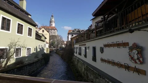 Krumlov old town castle 스톡 동영상 76030148