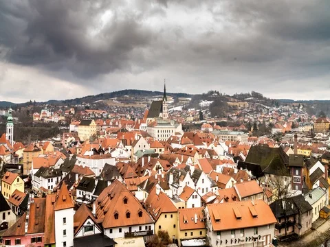 Krumlov skyline video Stock Footage 76029850