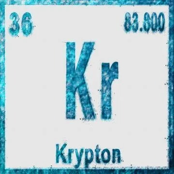 Krypton Chemical Element Blue on White Illustrazione stock